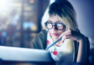 girl browsing on her computer