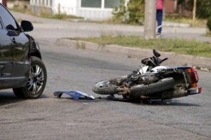 motorcycle crash with car