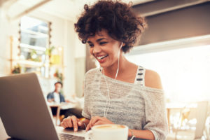 black-woman-happy-to-see-her-loan-went-through