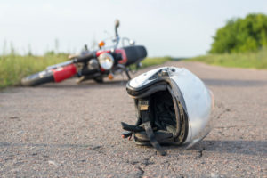 close-up on helmet after motorcycle crash