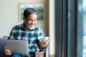 older man happy to see his funds cleared