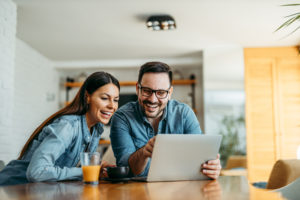 couple happy to see their loan went through