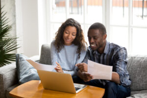 black couple applying for financing
